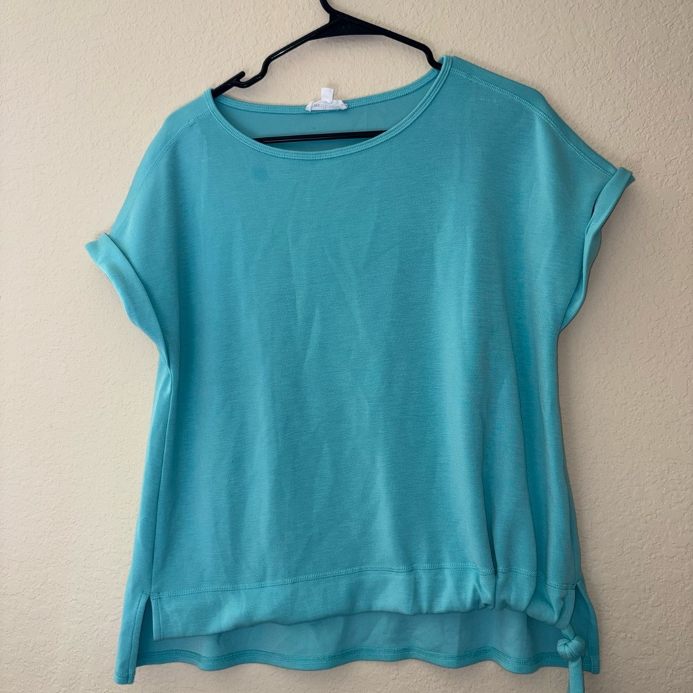 Westbound Turquoise Short Sleeve Top